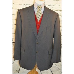 Croft & Barrow Men's Blue 2 Buttons Wool Blend Sport Coat 48 Tall Jacket